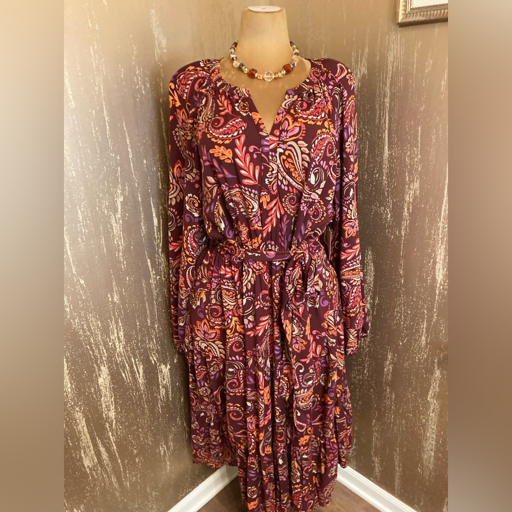NWT St. John’s Bay (J.C. Penney) Autumn Paisley Peasant Dress Size 2X